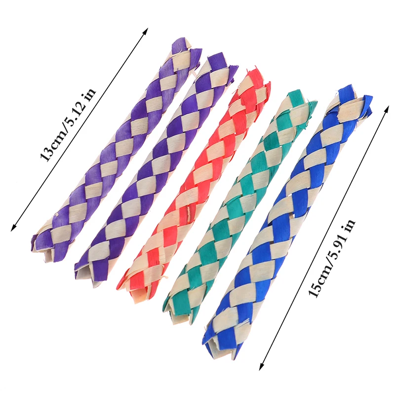 5Pcs Creative DIY Chinese Finger Traps, Classic Finger Trap Toy, Work as Supplement & Replacement for Popit Stretch Fidget Tubes