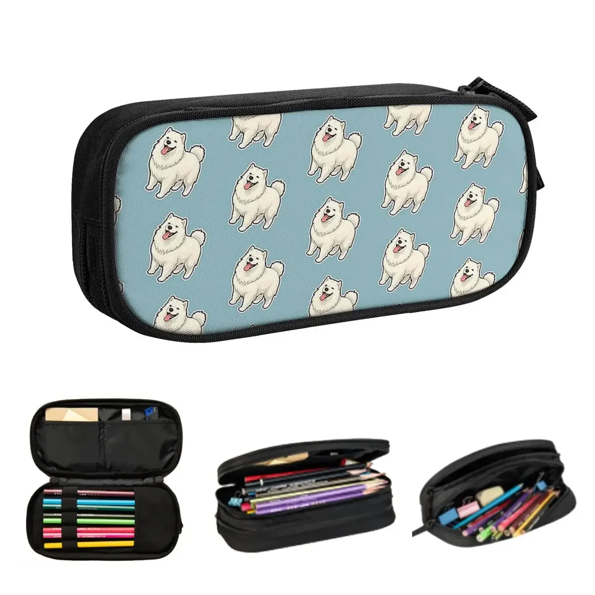 

MaleBoy Samoyed Design For Dog Lovers Pencil Cases Big Capacity Pen Bags Pen Box Pencil Pouch For Boys Girls Stationery School