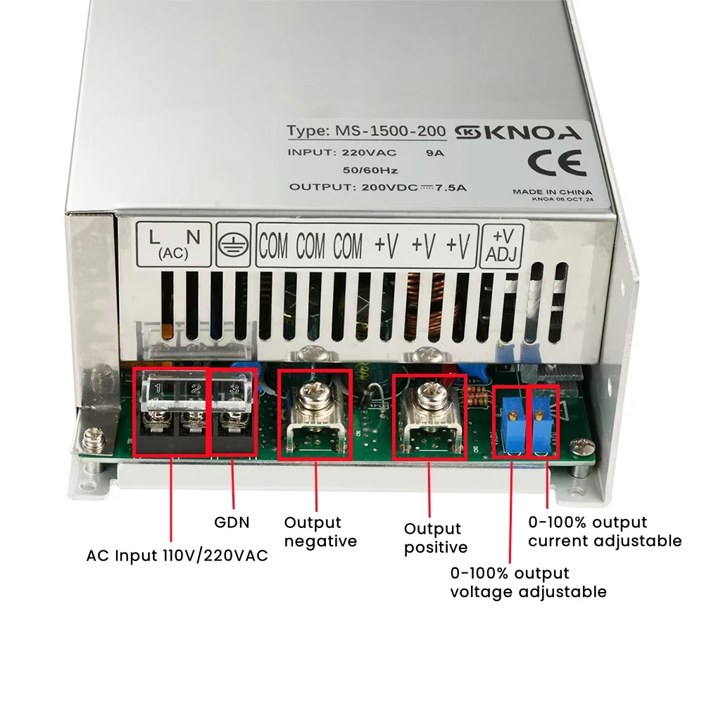 500W 600W 1000W 1500W Adjustable Power Supply 110/220V AC To DC 12V 13.8V 15V 24V 36V 48V 60V 72V 80V 90V 100V 150V 200V SMPS