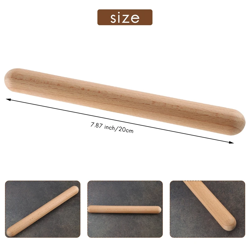 6 Pairs Wood Claves Musical Percussion Instrument Rhythm Sticks Percussion Rhythm Sticks Children Musical Toy