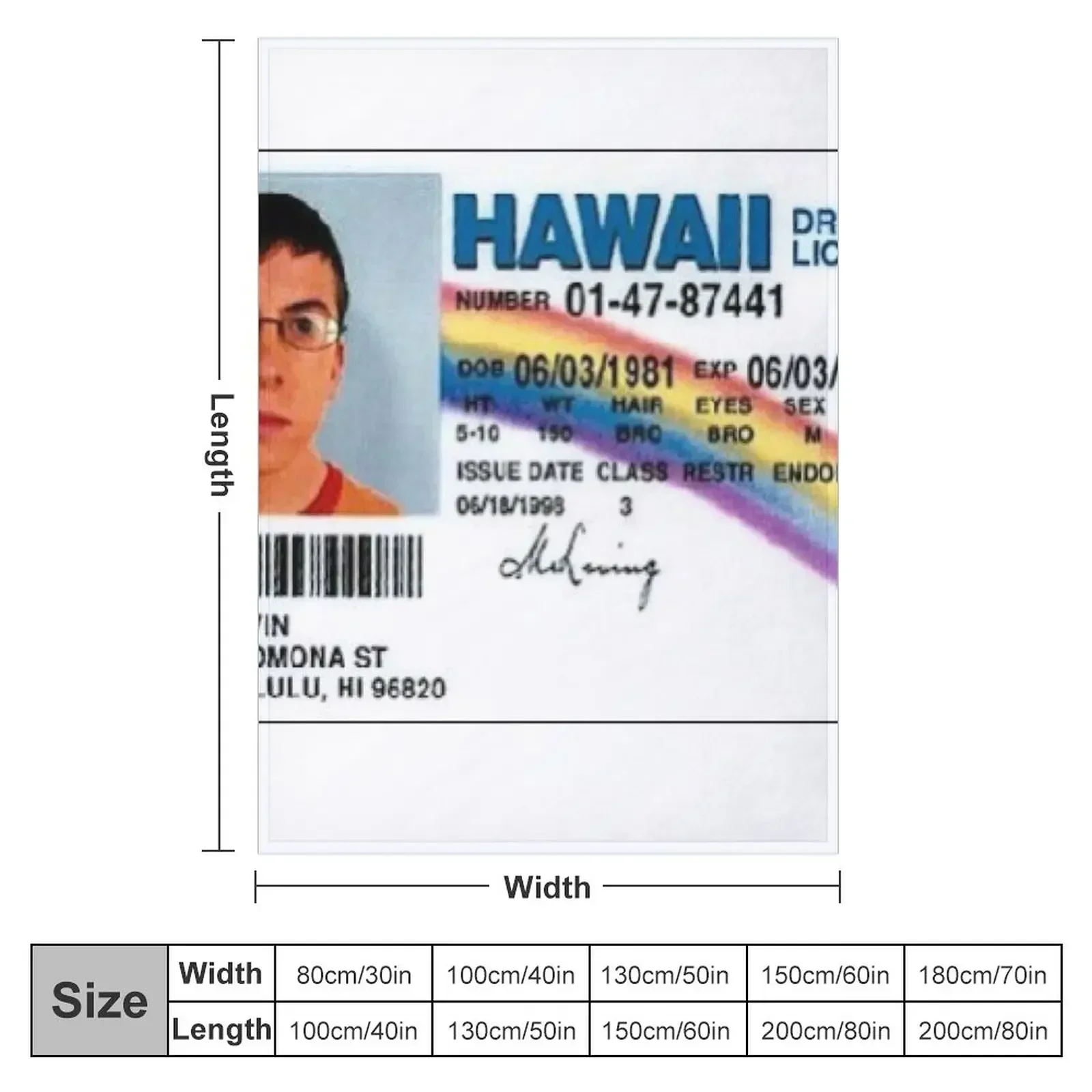 McLovin Fake I.D Throw Blanket Extra Large Throw Decorative Throw Comforter Furrys Sofas valentine gift ideas Blankets