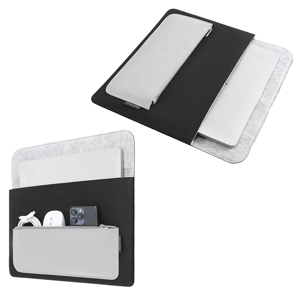 DOMISO 14 Capa para laptop de 15,6 polegadas Bolsa resistente à água para computador com bolso pequeno