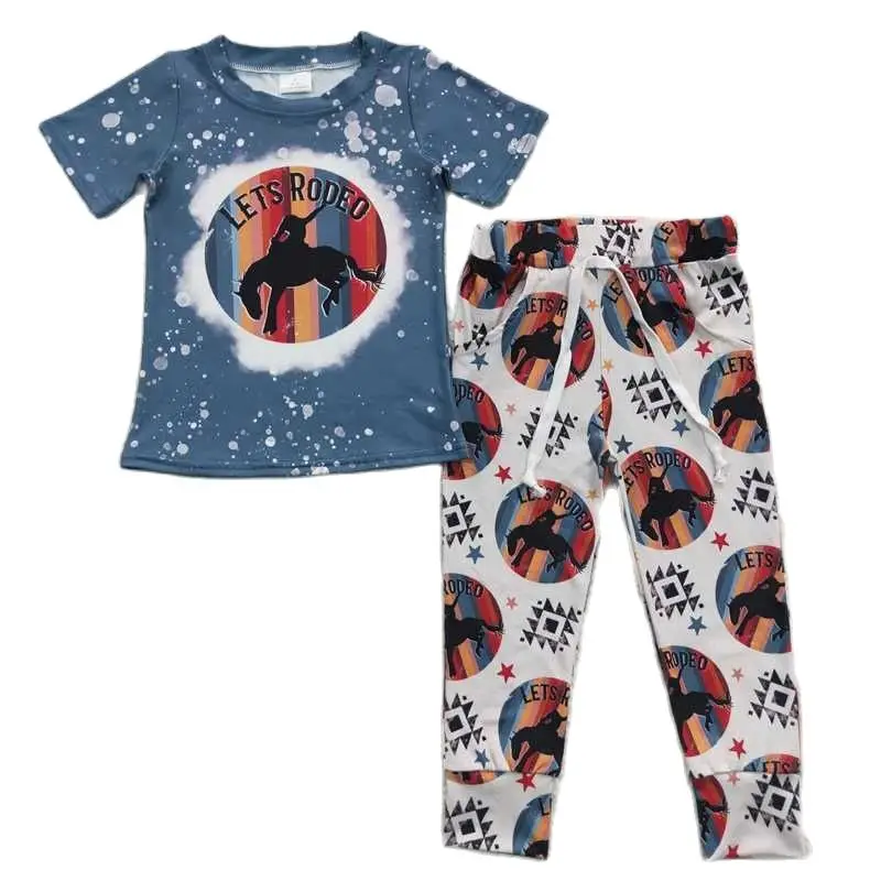 

Брюки с коротким рукавом для мальчиков Let rodeo riding aztec бежевый костюм