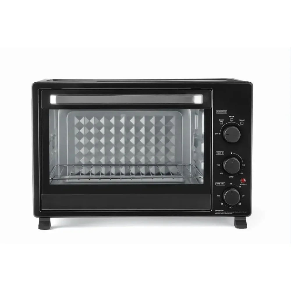 32L/ 6-Slice Toaster Oven 1500W with 3 Cooking Functions Baking Pan Crumb Tray Kitchen