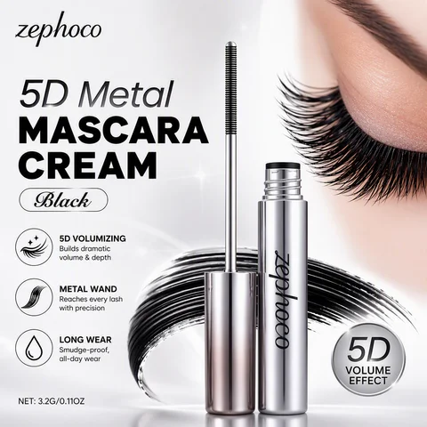 Black Mascara Volumizing Long Lasting Smudge Proof Waterproof Mascara Natural Curl Eyelash Lengthening Intense Black Eye Lash Makeup Daily Beauty Tool Cosmetic For All Day Wear