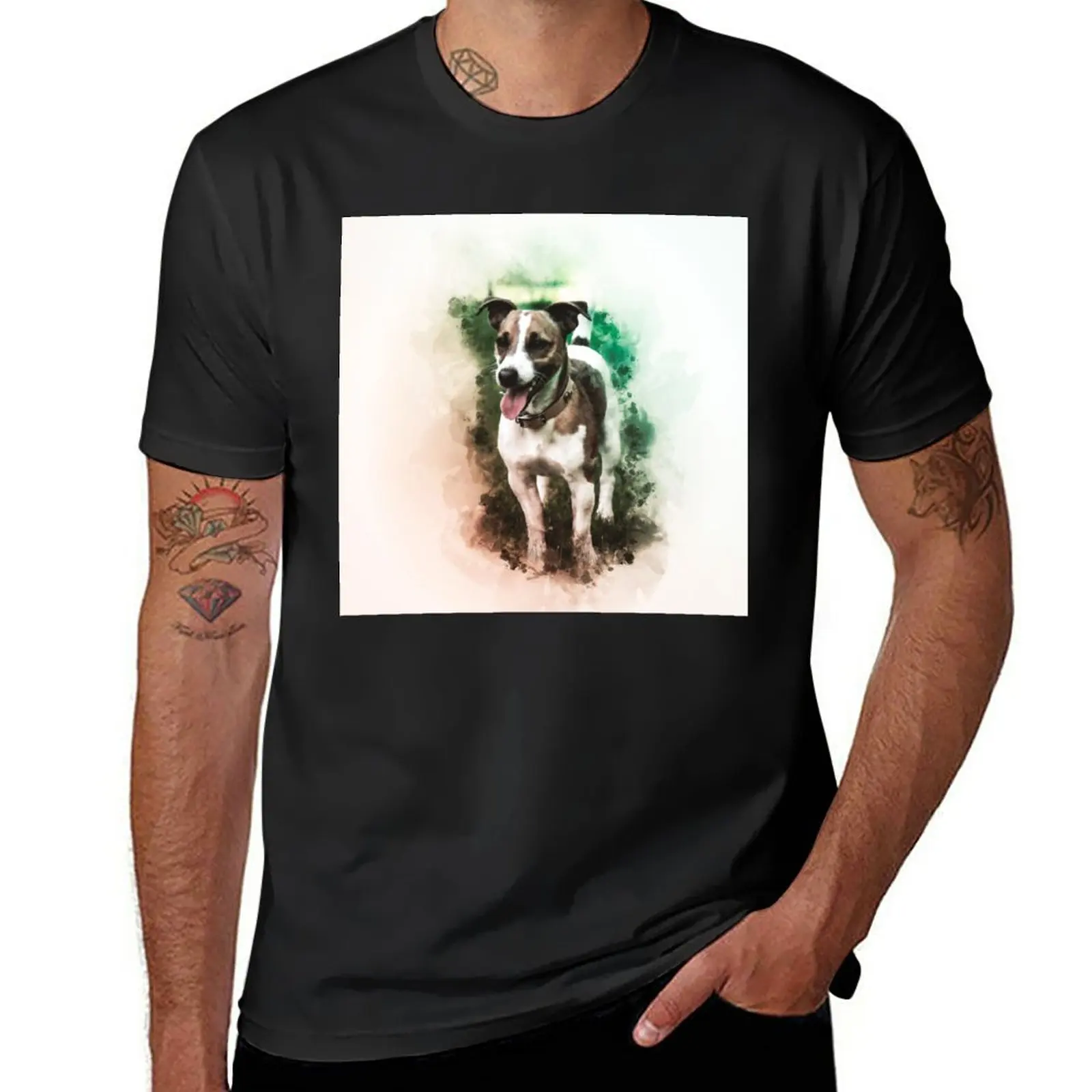 Jack Russell Terrier Painting T-Shirt Aesthetic clothing oversized t shirts for men