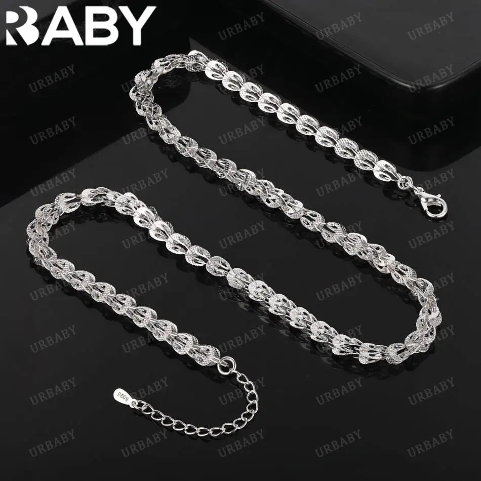 

URBABY стерлингового серебра 925 пробы 45 см полое ожерелье из ракушек для женщин подарок на годовщину популярные дикие модные романтические украшения