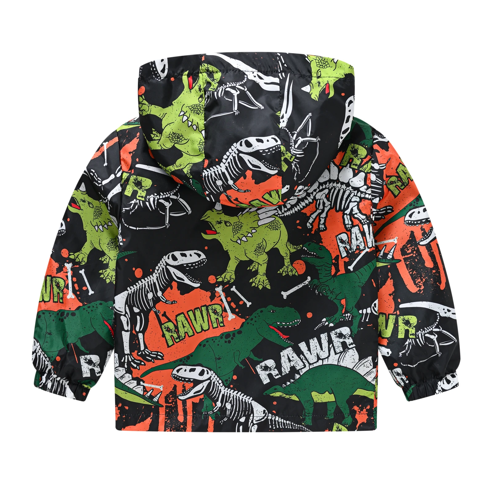 Boys Windproof Hooded Jacket Various Cartoon Graphic prints Zipper Coat Kids Spring Clothes