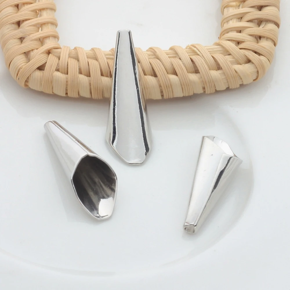 10pcs Simple Hollow Out Horn Shape Charms Pendant Jewelry Making Accessories Handmade DIY Beading Bracelet Necklace Ornament