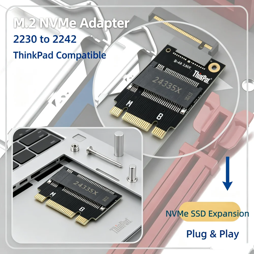 M.2 For Nvme M-key / M2 Sata B+m Key 2230 To 2242 Ssd Extension Adapter Card Board Converter For Thinkpad X270 X280 T470 L480