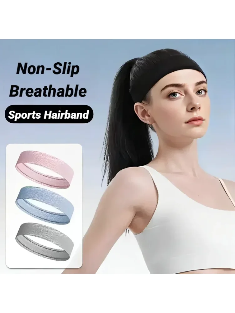 Image 3: 1 Bandeau absorbant en tissu éponge pour le sport, l'entraînement, le tennis, le fitness, le jogging, le basketball, la course à pied, pour femmes et hommes