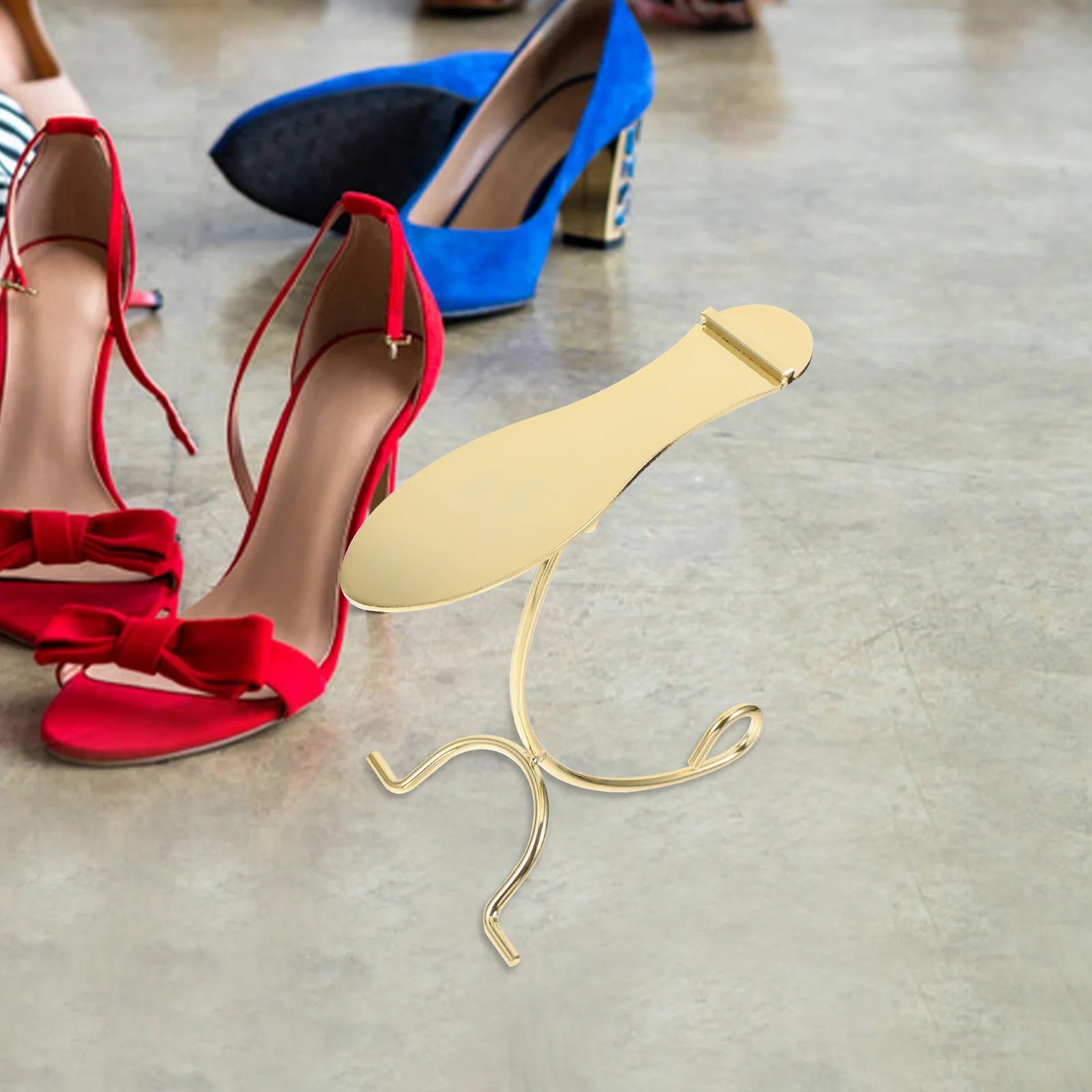 

Metal Shoe Display Stand Sandals Holder High Heel Shoe Riser for Shop Home Use Shoes Display Stand Metal Show Holder
