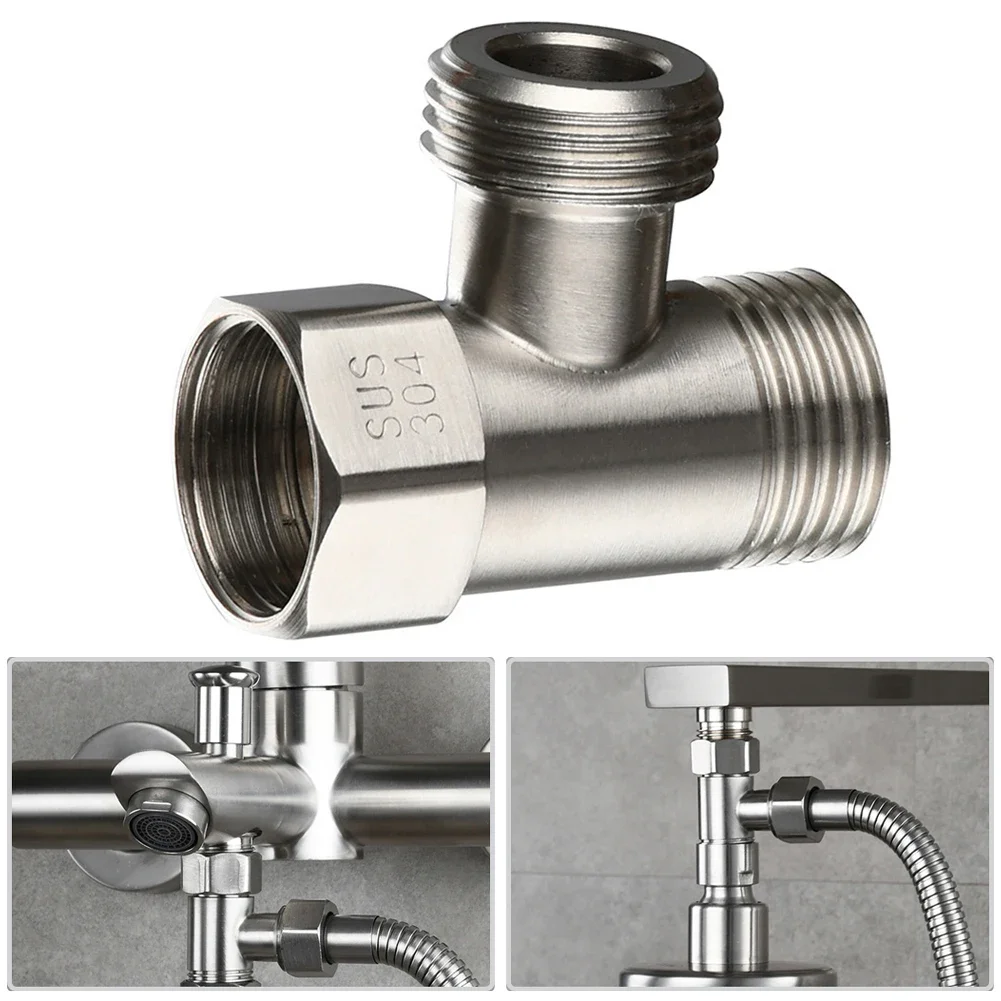 

Toilets Diverter Valve T Adapter G1/2" T-Valve For Bath Bidet Sprayer Shower Fitting 304 Stainless Steel Three-way Water Pipe