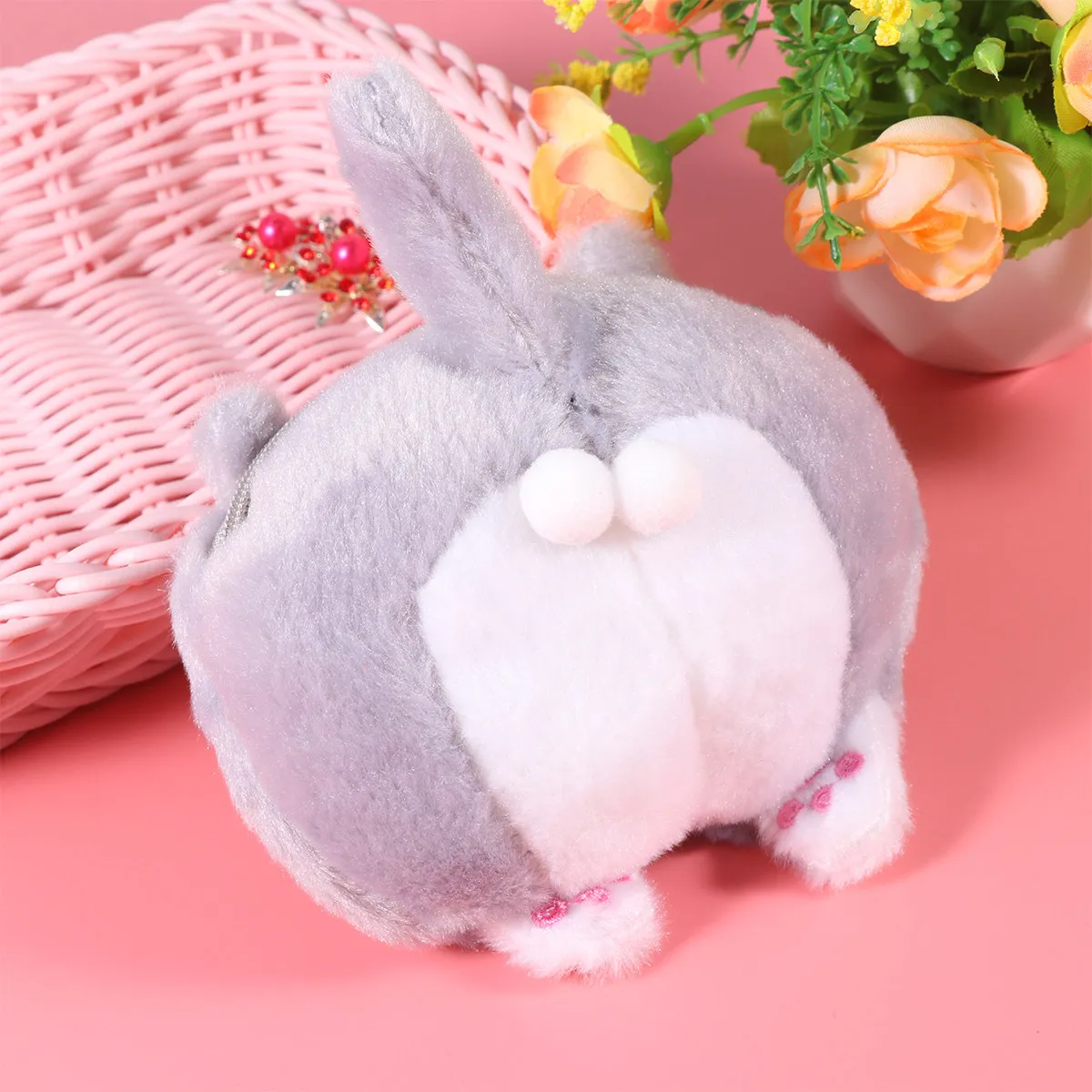 

Cat Butt Pattern Crossbody Bag Gray Shoulder Pouch for Cell Phone and Coins Spacious Small Bag for Women Teens