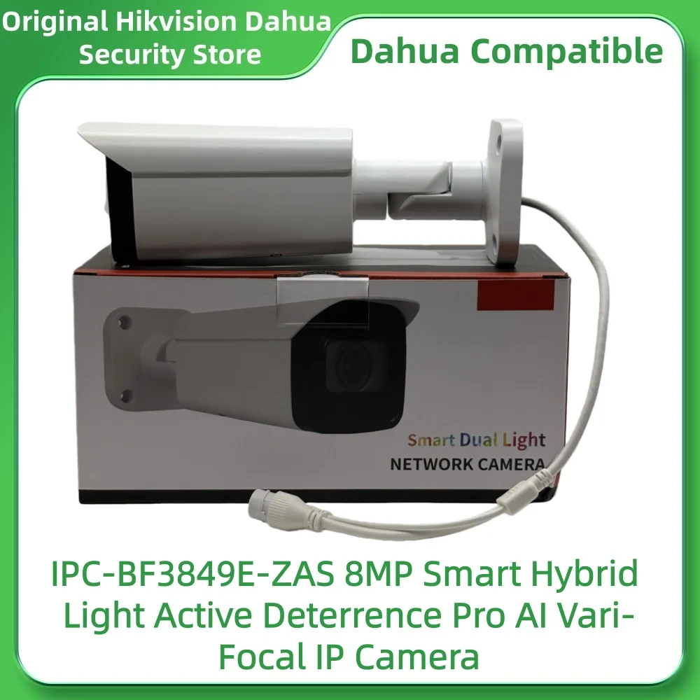 Dahua Compatible IPC-BF3849E-ZAS 8MP Smart Hybrid Light Active Deterrence Pro AI 2.7-13.5mm Vari-Focal IP Camera Mic Speaker