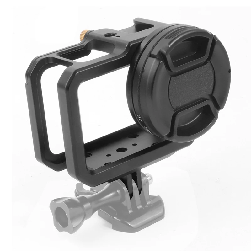 Aluminium gehäuse für Gopro Hero 13 12 11 10 schwarzer Kamera käfig Rig Schutz gehäuse rahmen Form montierter Kalt schuh 52mm Filter halterung – Detail 27