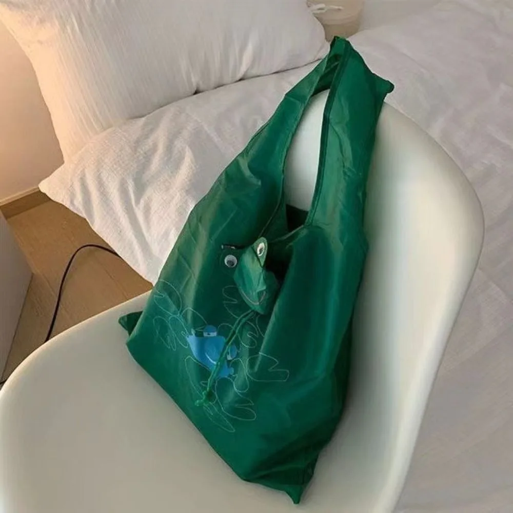 패션 개구리 접이식 쇼핑 가방 고양이 만화 접이식 에코 가방 친환경 재사용 가능한 쇼핑 보관 가방 여행