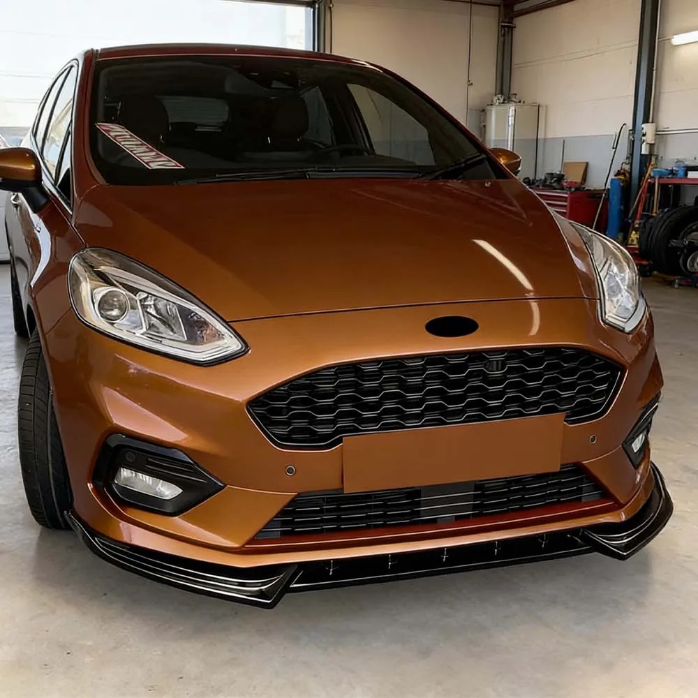 

Car Front Bumper Lip Spoiler Splitter Diffuser Gloss Black ABS Body Kit Modification For Ford Fiesta MK8 ST ST-line 2017 To 2021