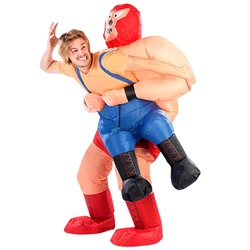 Disfraces inflables de lucha libre para hombre adulto, disfraz de Cosplay de Halloween, divertido juego de rol para fiesta, Unisex