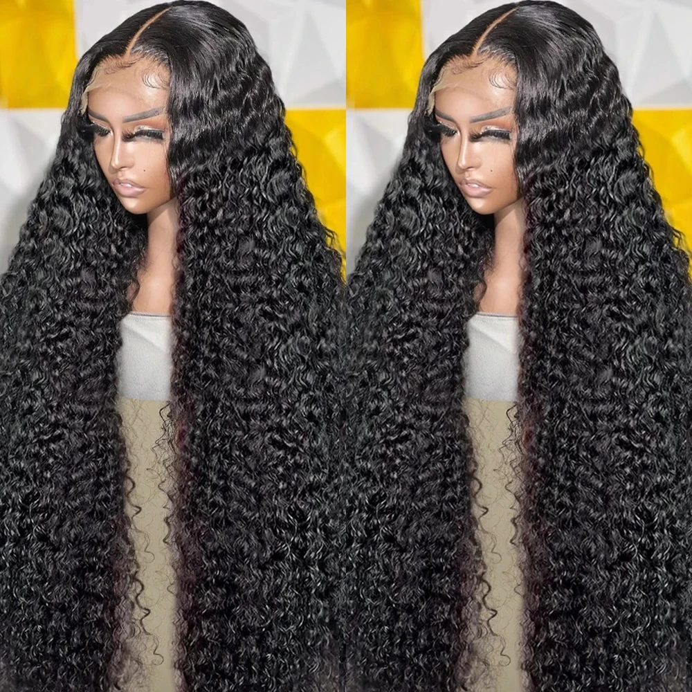 

13x4 Hd Transparent Lace Deep Wave Frontal Wig Curly Human Hair Wigs Pre Plucked For Women Water Wave Lace Front Wigs