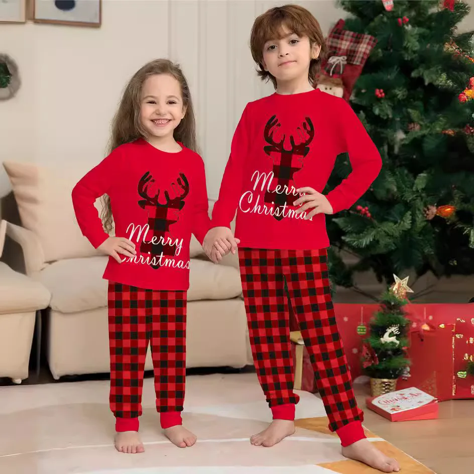2026 New CHRISTMAS Family Photo Outfits - Parent-Child Matching Pajamas & Home Wear, Baby Jumpsuit + Pet Dog Clothes