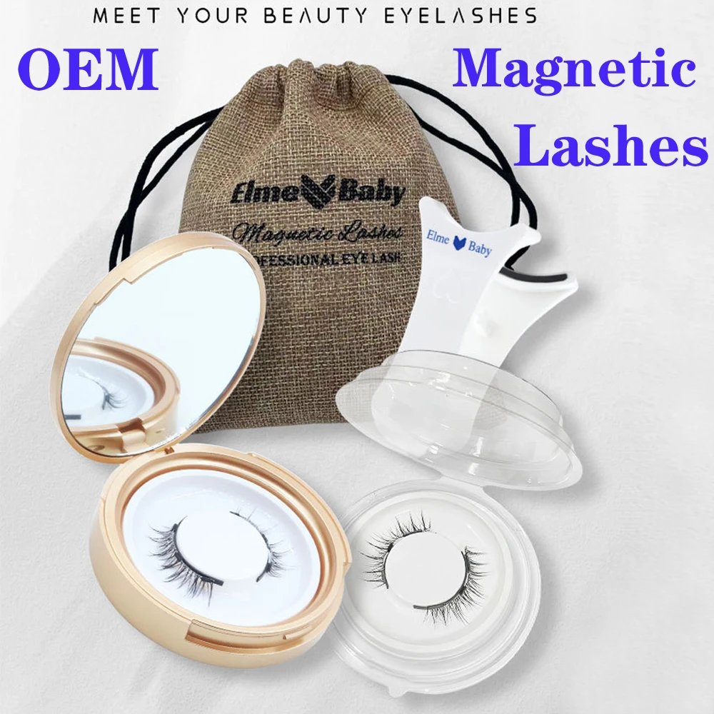 

2Pair Natural Magnetic False Eyelashes,Applicater,Cloth Bag,Glue-free Reused Long-lasting Eyelash Extension Makeup Magnet Lashes