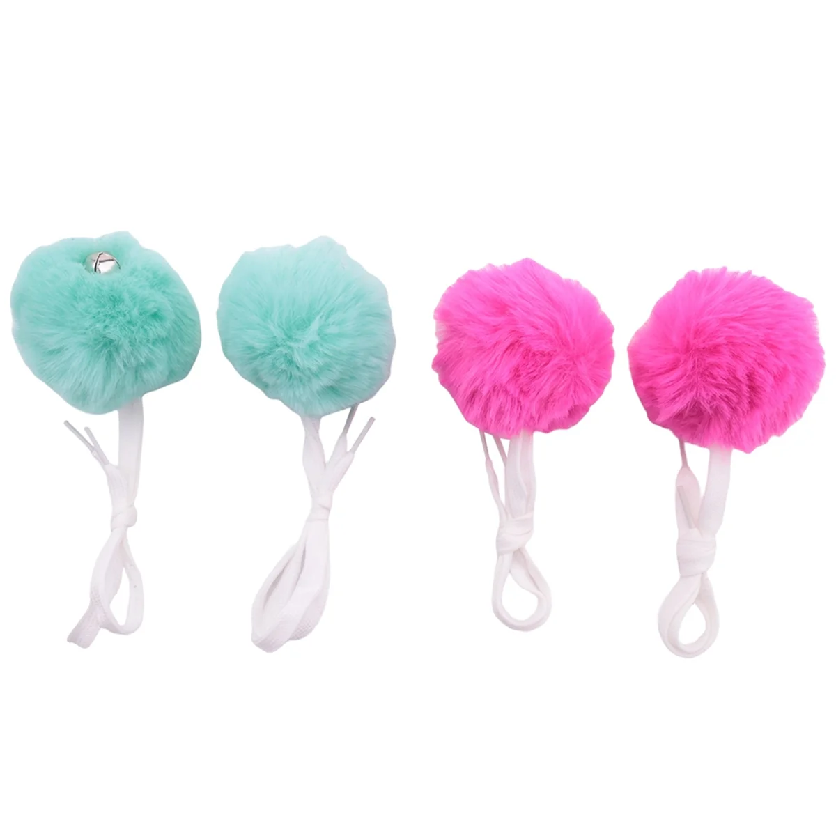 4 Pcs Large Roller Skate Pom Poms Women Girls Princess Tie-on Roller Skate Pom Poms B