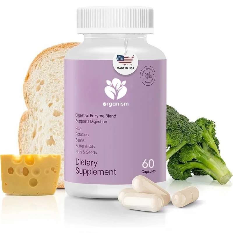 60 capsules - digestive enzymes, digest carbohydrates, help with intolerance, bloating and gas, health supplements