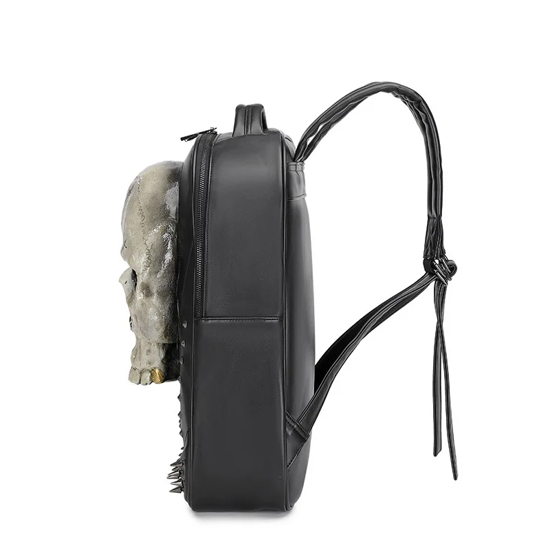 3D Skull Back Packs Bag for Women and Men Steampunk Gothic Rivet Personality Large Capacity Travel Backpacks Skull Laptop School