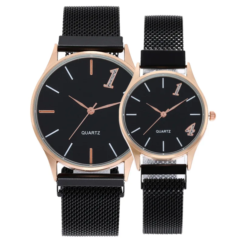 Couple Watches Magnetic Attraction Quartz Watch for Women Men Lazy Person's Magnet Watch Female Watches Casual Male Wristwatch