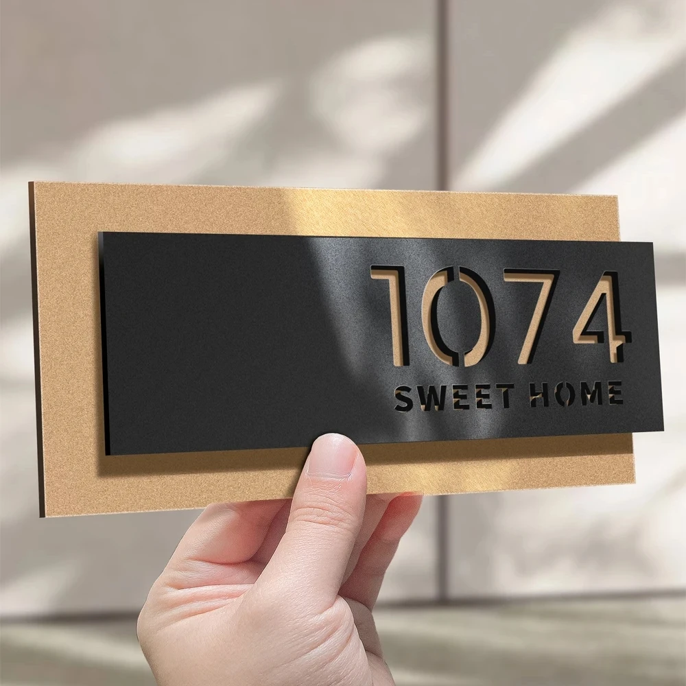 Generic 3D Acrylic Name Plaque Personalized Street Name Plate Custom House Number Sign Storefront Address Display Outdoor Use