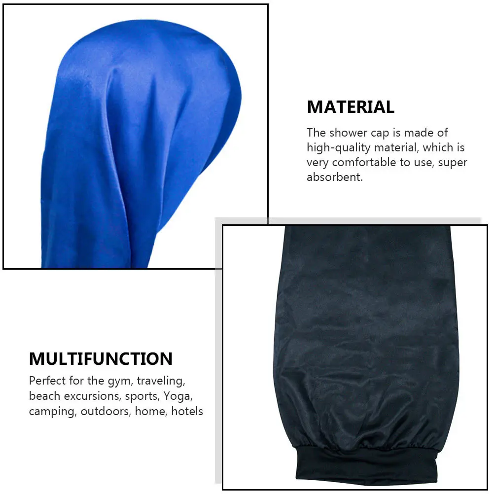

6pcs Long Tube Sleep Cap Mixed Color Wrap Quick Dry Absorbent Bath Hat For Women Elastic Shower Turban Travel Yoga