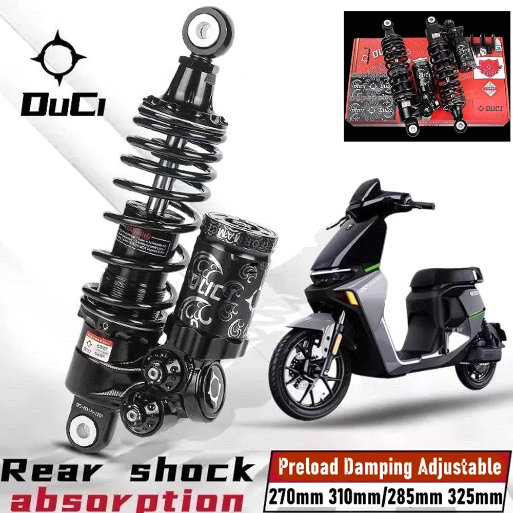 

270/310/285/325mm Motorcycle Rear Shock Absorber Preload Damping Adjustable For Scooter RSZ Niu NQI N1S Ninebot E110P/M95C/F90M