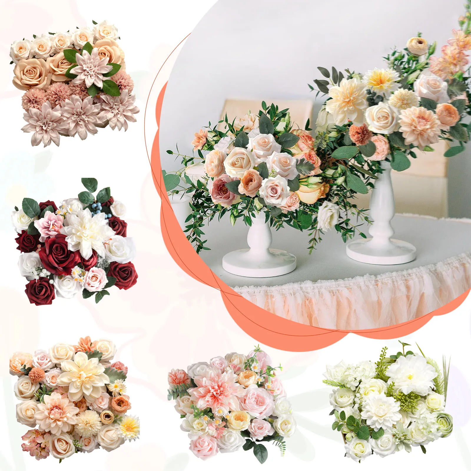 

Simulated Flower Box Birthday Proposal Flower Head With Pole Wedding Bride Holding Flowers Atmosphere Decoration Flowers 1box