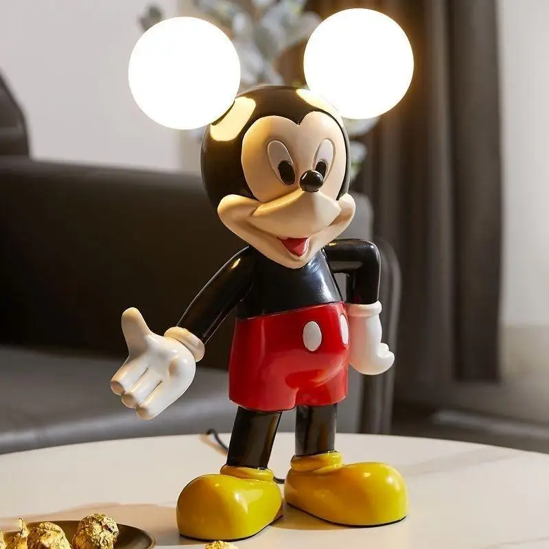 Disney Anime Figure Mickey Mouse Model Room Bedside Lamp Cute Decoration Children Simple Eye Protection Table Lamp Birthday Gift