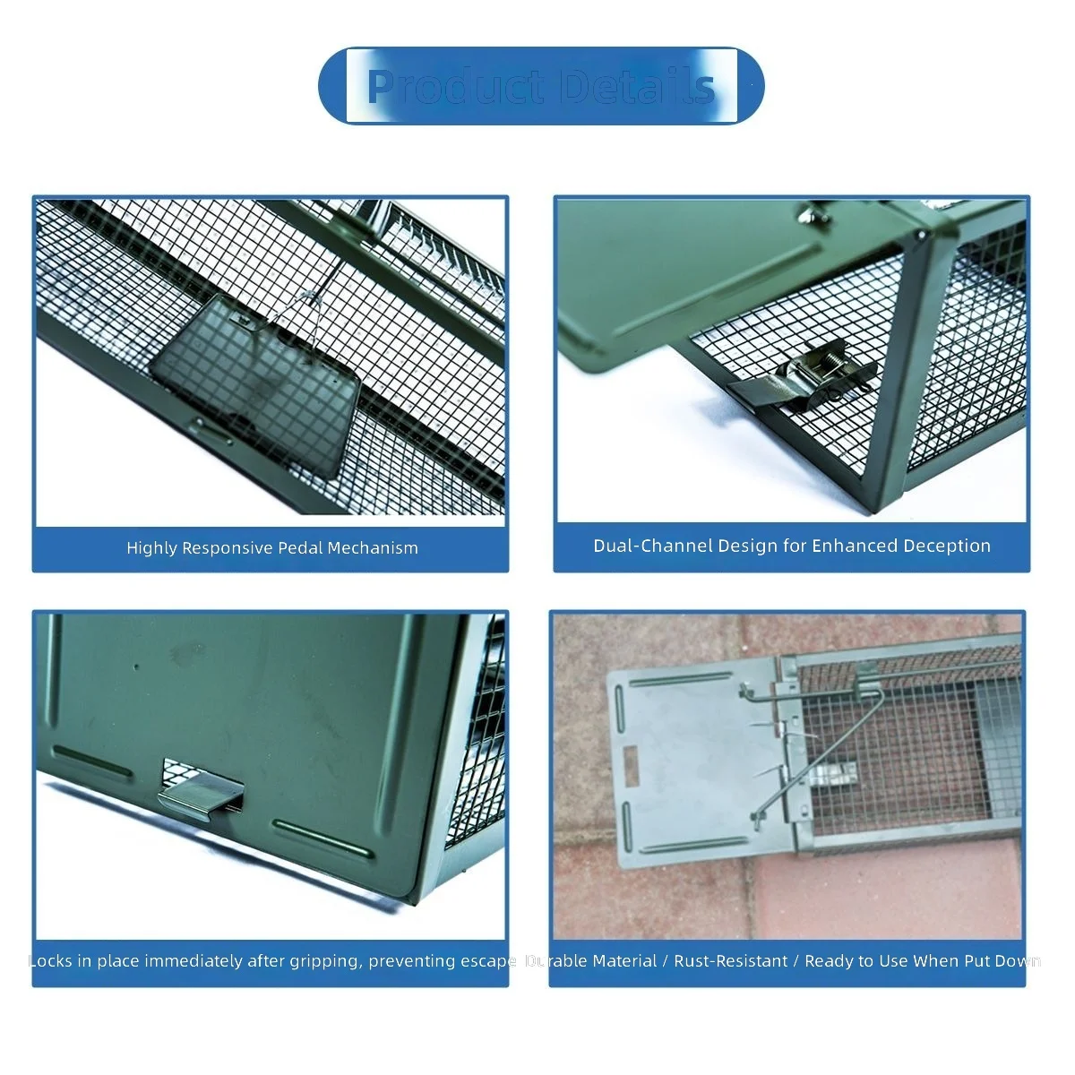Large Home Double Door Mouse Trap, Automatic 2-Sided Catch Pedal Cage, Rodent Catcher, Efficient Rat Trap view 4