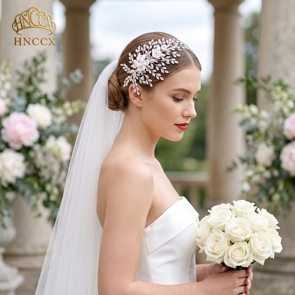 HNCCX Sparkling Rhinestone Flower Bridal Hairhoop Handmade Women's Headband Wedding Holiday Party Hair Accessories HP285-S