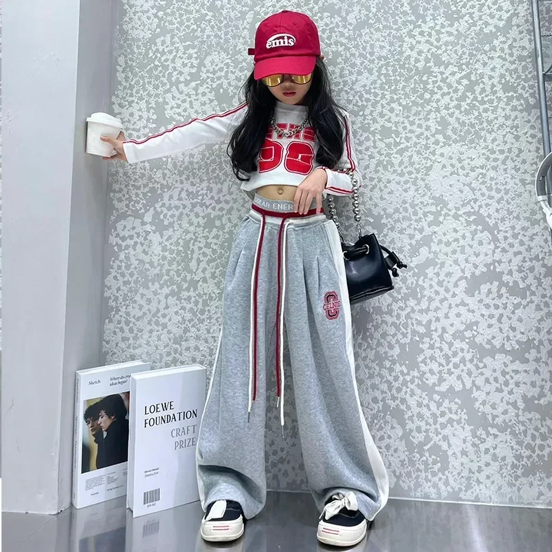 Teenage Girls Clothing Kids Wide Leg Pants Fashion Streetwear Children Casual Pants 5 6 8 10 12 13 14 Years