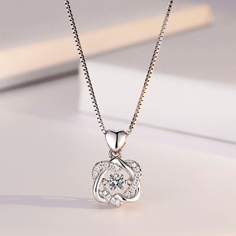 925 Sterling Silver Will Dance Zircon Rhinestone Stars Pendant Necklaces Women Fine Jewelry Gift Choice Length Adjustable Choker