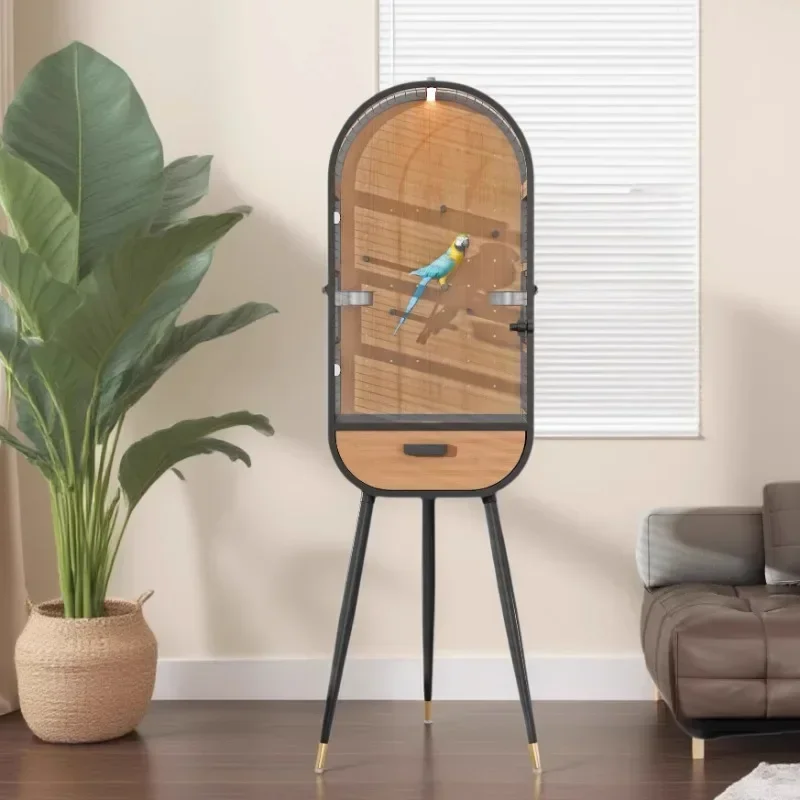 Solid wood metal ecological viewing landing simulation large bird cage