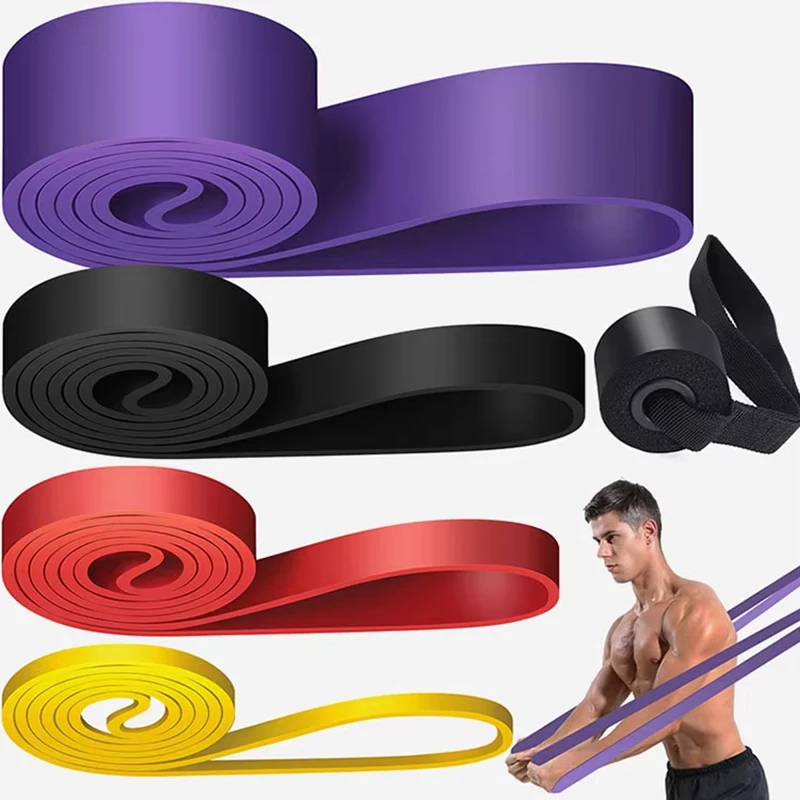 1Pc Tough Latex Resistance Bands Elastic Exercise Strength Pull-Up Auxiliary Band Pilates Fitness Training Workout Gym Equipment