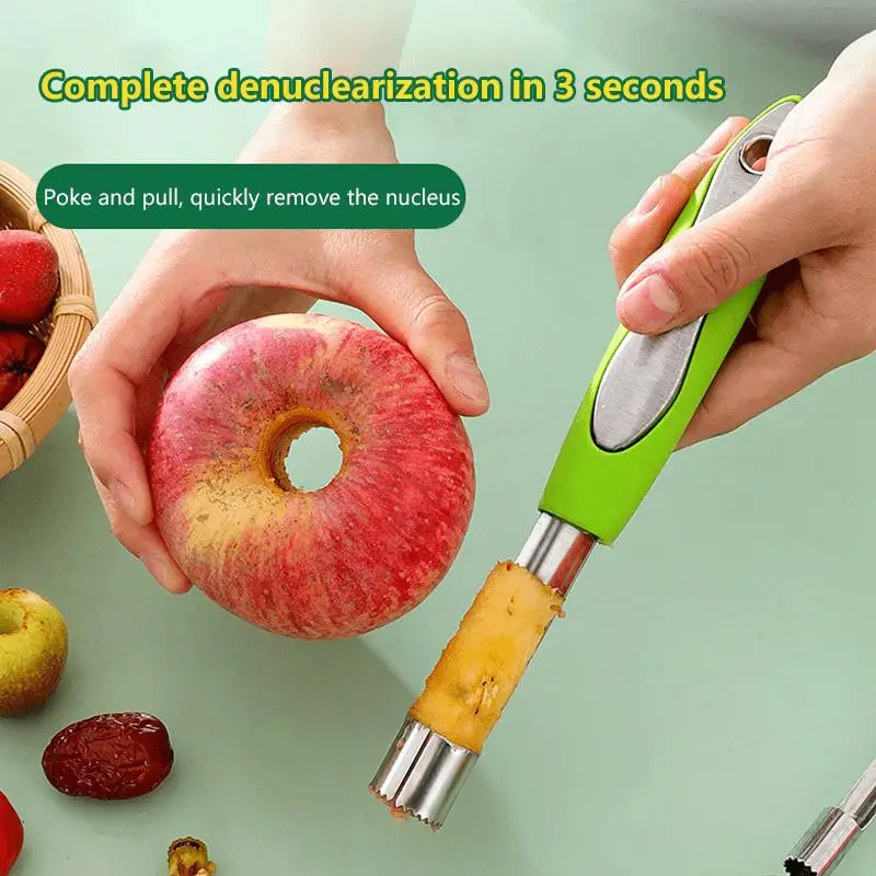 ~4 Piece Stainless Steel Fruit Pitting Tool Set For Quickly Removing Cores From Hawthorn Red Dates Apples And Pears