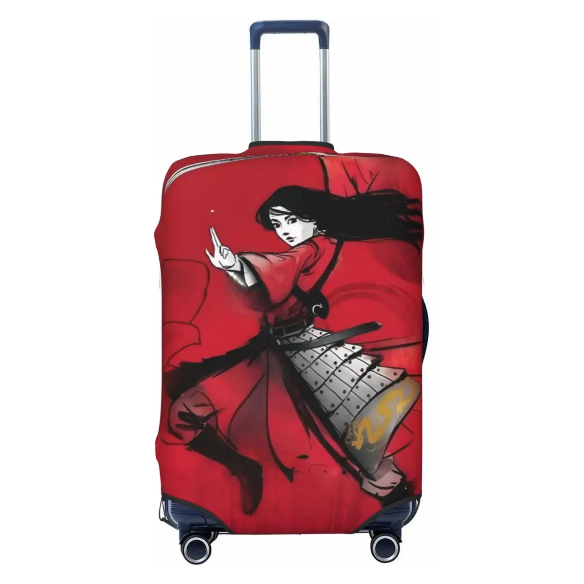 

Custom Funny Mulan Luggage Cover Protector Washable Brave Hero Cute Princess Pattern Travel Suitcase Covers