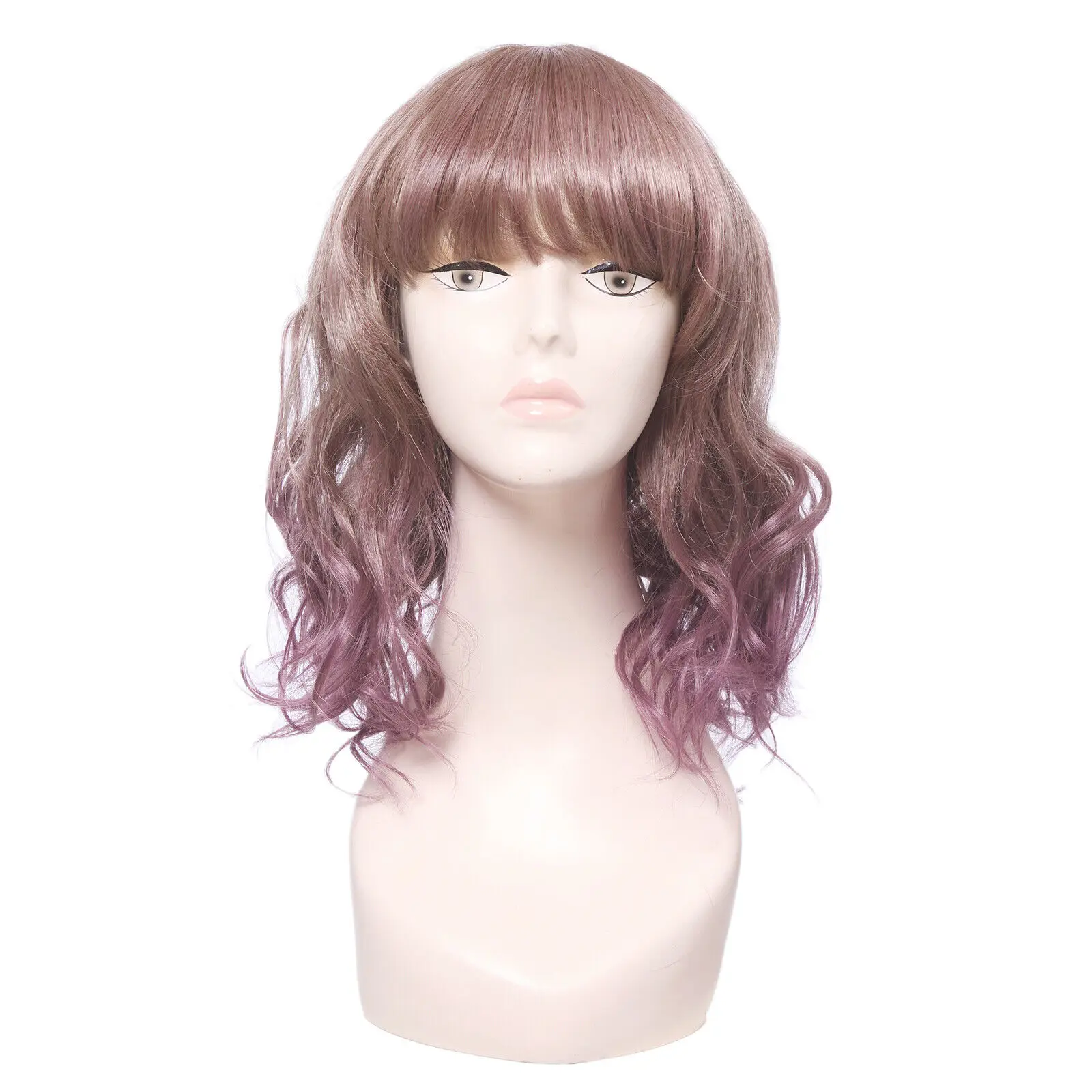 

Women Lolita Mixed Color Wig Synthetic Short Gradient Daily Cosplay Curly Hair Wigs