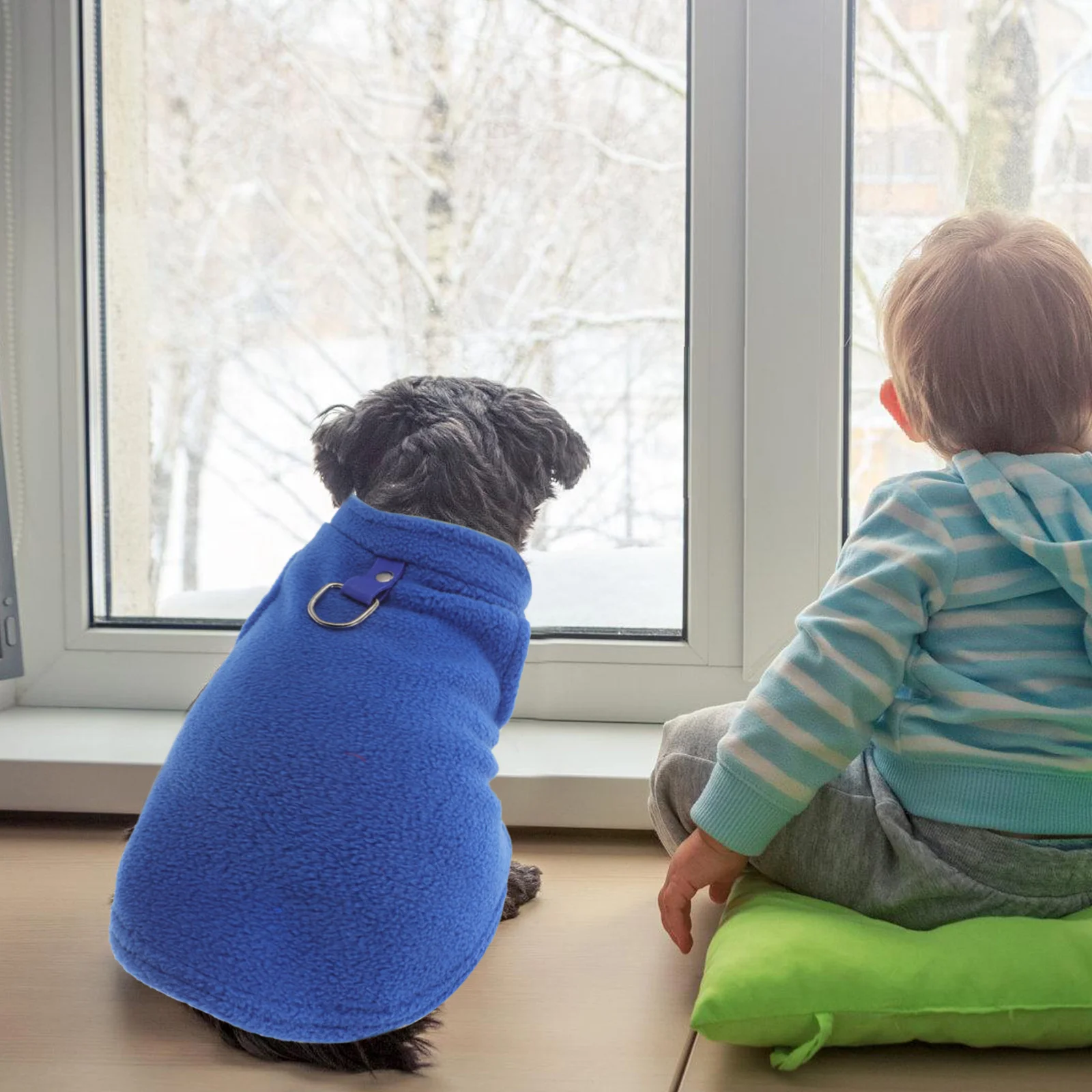 Colete de lã pequeno inverno quente sem mangas d-ring trela fixação roupas para animais de estimação colete de lã para cães roupas para animais de estimação