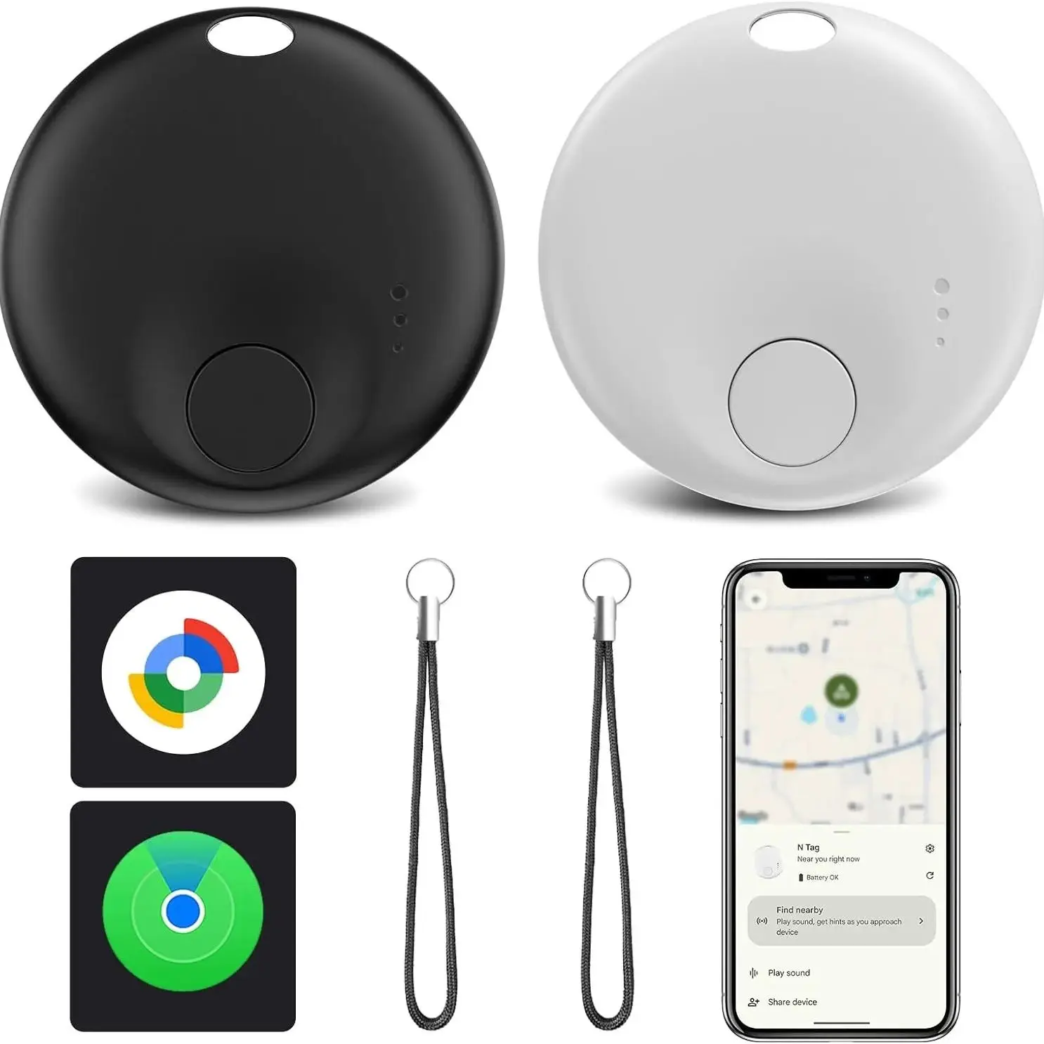 

Dual-mode Smart Tracker Find My GPS Air Tags Portable Compatible with iOS Android System Hub Dual-Band Location Sharing Device