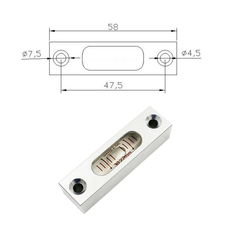 Hot sale!! 30"/2mm Square column Submit Metal Level protractor Tubular spirit level bubble Size 15*15*58mm image 6