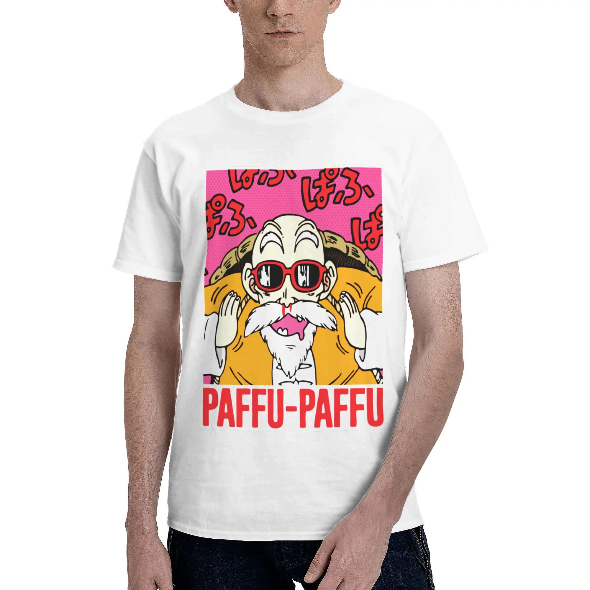 Novelty Master Roshi Paffu-paffu T-Shirt Unisex O-neck Short Sleeve Tops Kame Sennin Jackie Chun DBZ Cotton Summer Tops Shirts