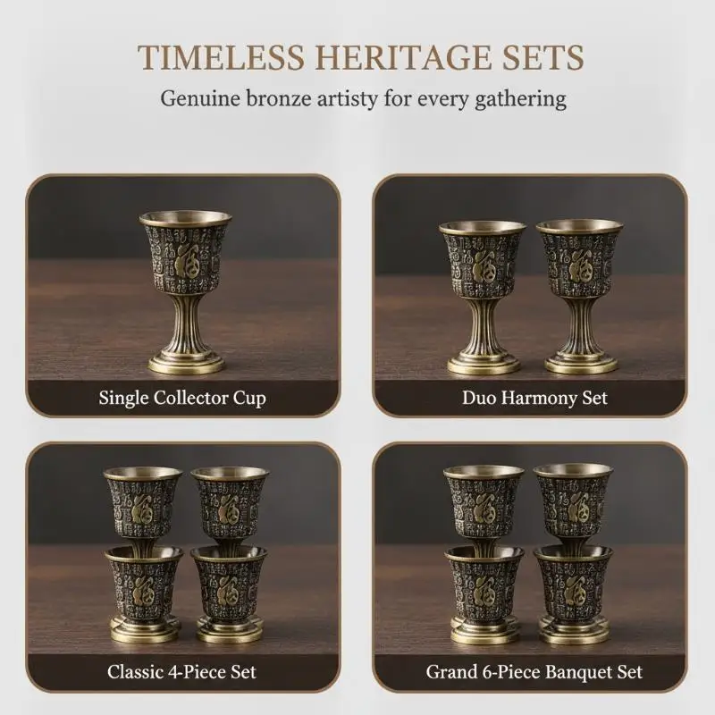 Vintage Brass Wine Goblet With Carved Fortune Patterns And Retro Design Great For Home Decor Banquets Wine Tasting