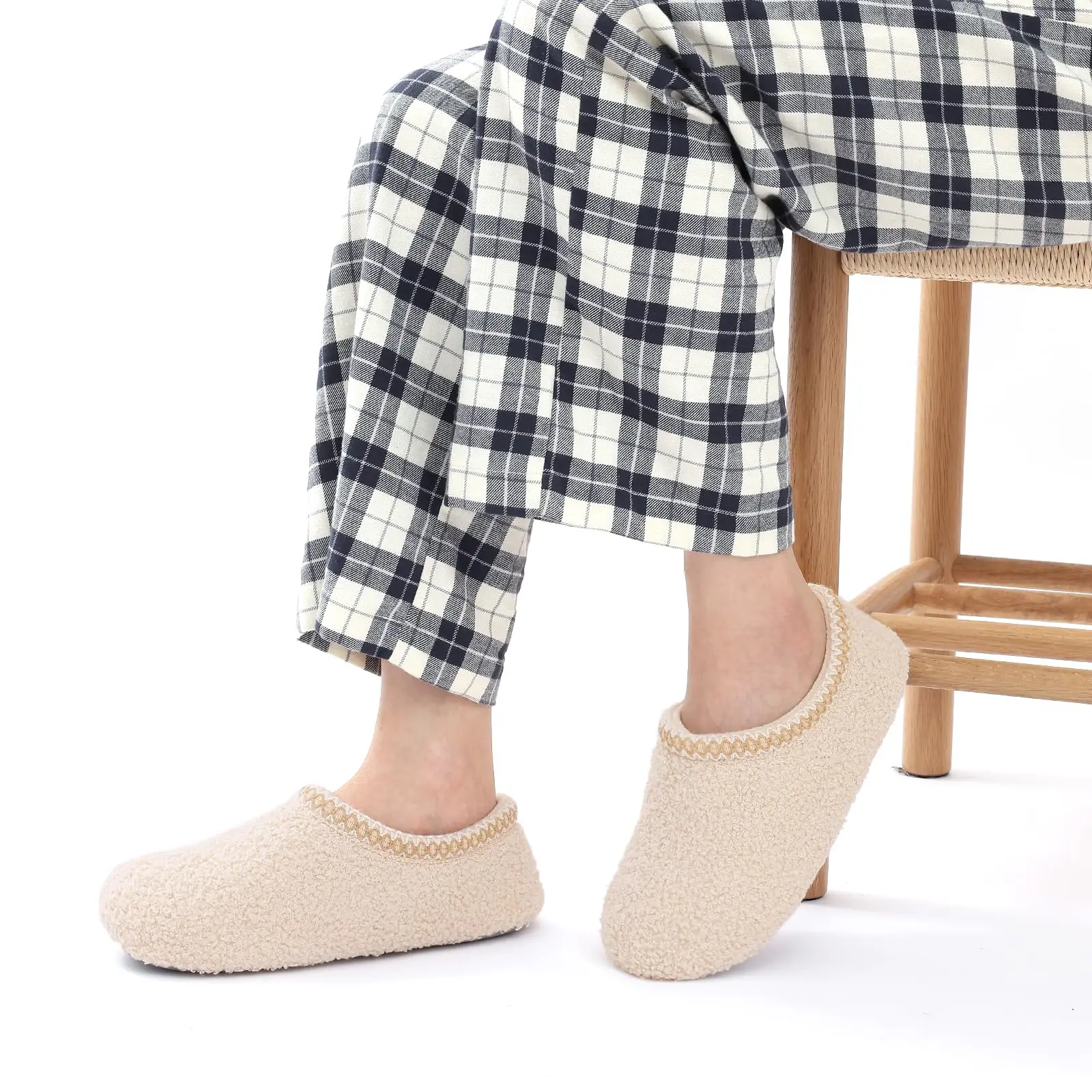 Gacimy الفراء شبشب منزل للنساء لينة رغوة الذاكرة الشرائح المسطحة شتاء دافئ تيدي الصوف سيدة غرفة نوم أحذية رقيق جورب النعال #2